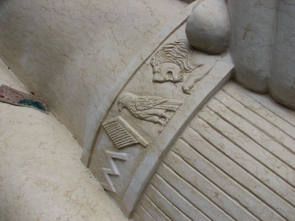 Carved hieroglyph relief detail