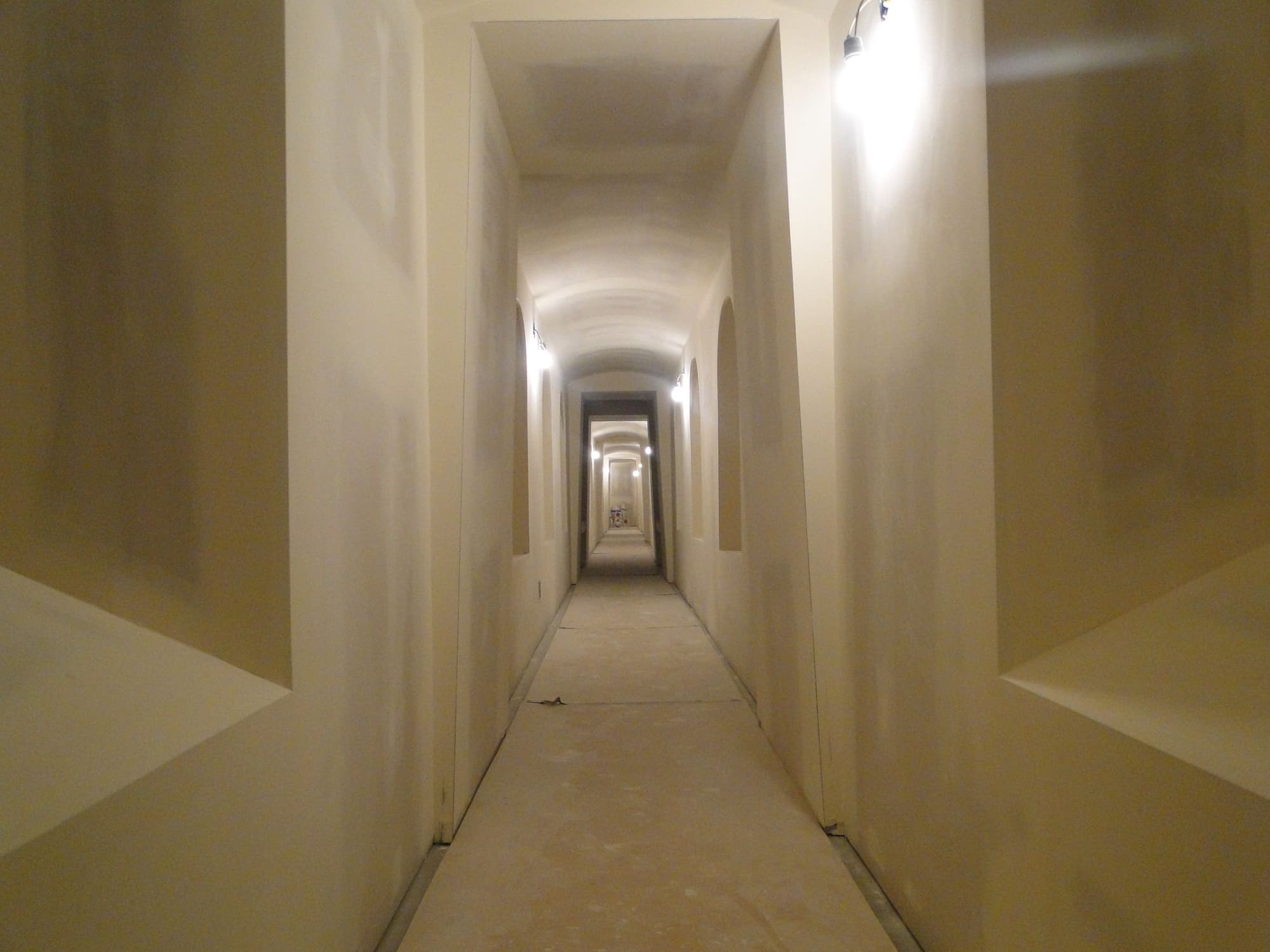 Drywall corridor vaulted lights
