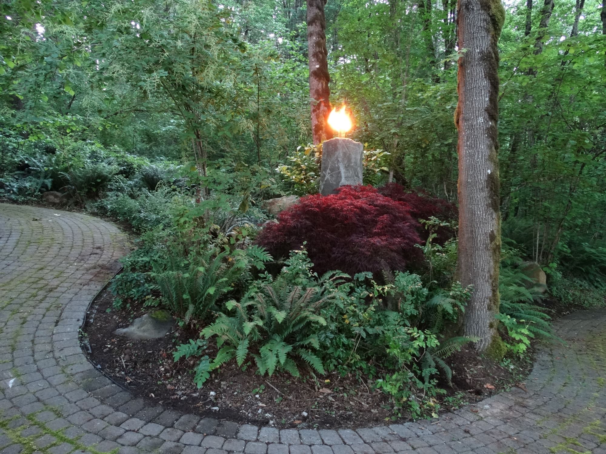 Flaming torch basalt column