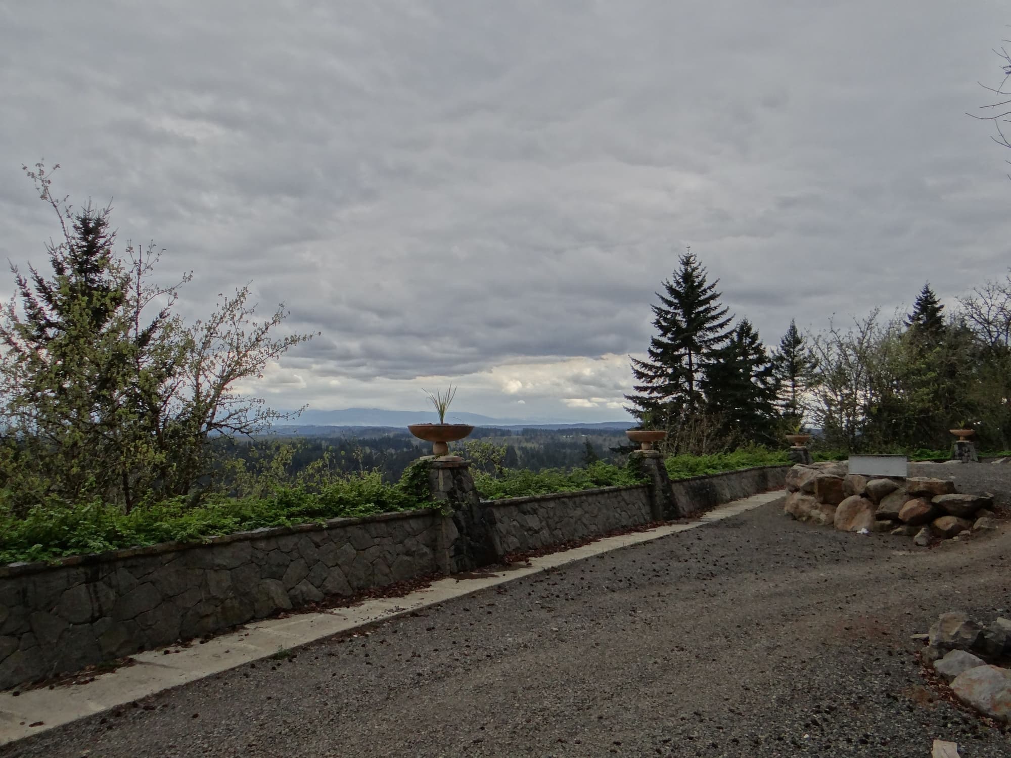 Gravel driveway valley overlook