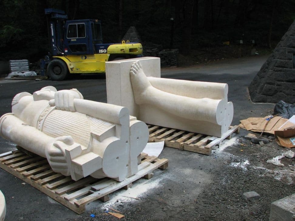 Statue torso leg sections