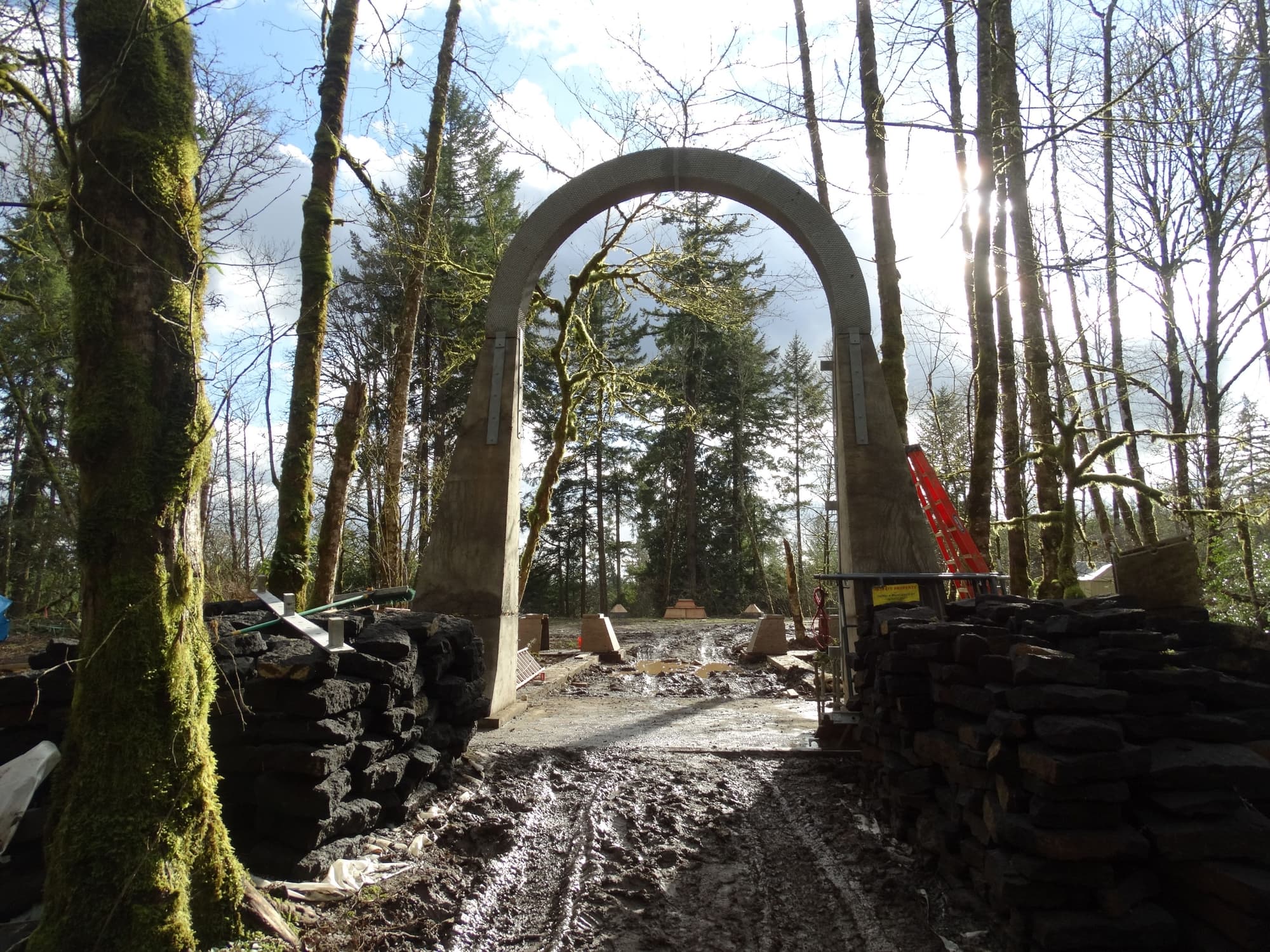 Stone arch mud path